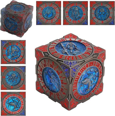Spinner DND Dice, Rotating Metal Dice Set with 3D Relief Design, Cool Premium Polyhedral RPG Dice for Tabletop Games & Dungeons & Dragons Players(Black Nickel Red) in Saudi Arabia