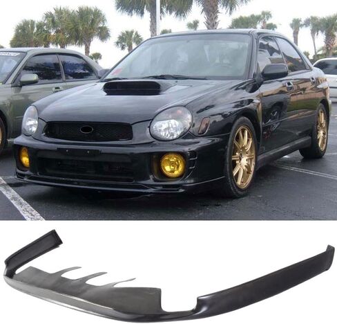 Front Bumper Lip Compatible with 2002-2003 Subaru Impreza WRX Sedan/RS Sedan, Not Fits Wagon, PD Style Black PU Spoiler by IKON MOTORSPORTS in Kuwait