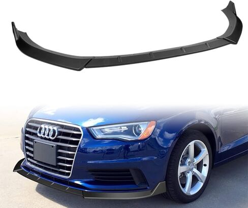 Q1-TECH, Front Bumper Lip fit for compatible with 2014 2015 2016 Audi A3, Front Bumper Lip Spoiler Air Chin Body Kit Splitter ABS, SPORT-Style (Painted Carbon) in Kuwait