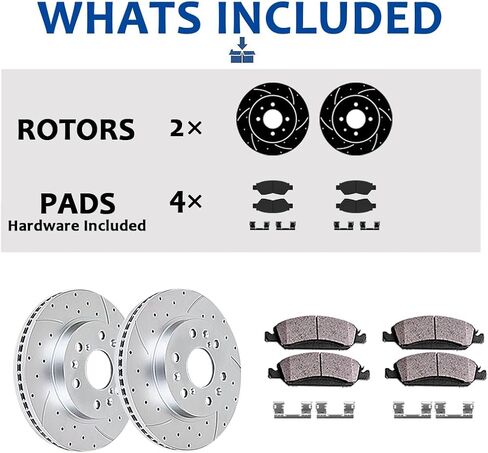 Acinoparts Front Brake Kit for Ford Fusion Mazda 6 Lincoln MKZ Zephyr Mercury Milan Drilled and Slotted Disc Brake Rotors and Ceramic Brakes Pads in Saudi Arabia