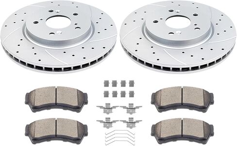 Acinoparts Front Brake Kit for Ford Fusion Mazda 6 Lincoln MKZ Zephyr Mercury Milan Drilled and Slotted Disc Brake Rotors and Ceramic Brakes Pads in Saudi Arabia