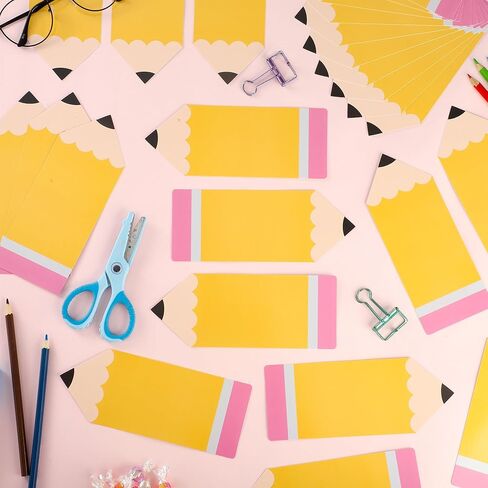 72 PCS Pencil Cutouts Pencil Name Tags for Classroom Bulletin Board Back to School Decorations Pencils Paper Cut Outs with Glue Points for Teacher Student School Chalkboard Locker Wall Door Decor in Saudi Arabia