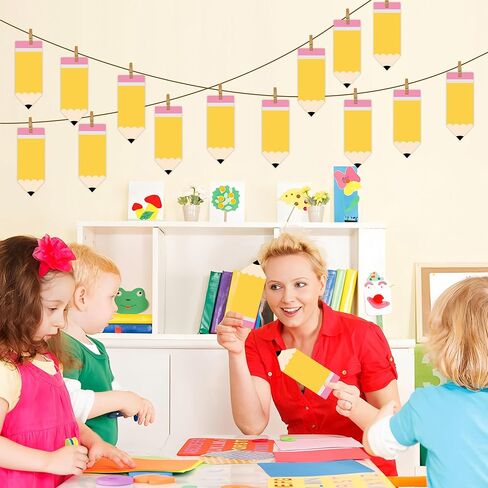 72 PCS Pencil Cutouts Pencil Name Tags for Classroom Bulletin Board Back to School Decorations Pencils Paper Cut Outs with Glue Points for Teacher Student School Chalkboard Locker Wall Door Decor in Saudi Arabia