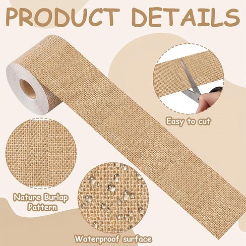 65.6Ft Burlap Bulletin Board Border Burlap Pattern Straight Border Trim Roll Brown Farmhouse Classroom Bulletin Board Decorations for Teacher Back to School Classroom Chalkboard Home Office Wall Decor in Saudi Arabia