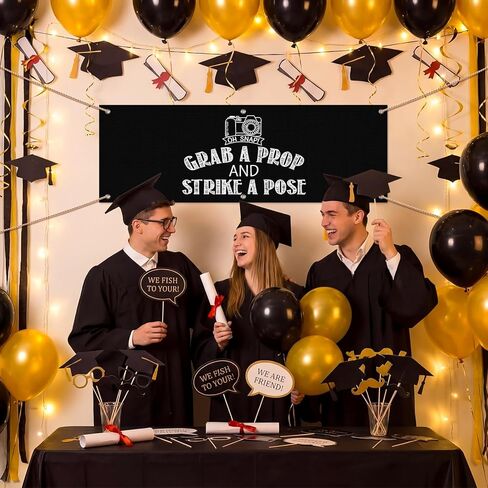Batiyeer 1x3ft Photo Booth Table Accessories Banner Graduation Photo Booth Props Sign, PVC Vinyl Hanging Background for Party Photography Decoration Class of 2026 Graduation Wedding Bachelorette in Kuwait