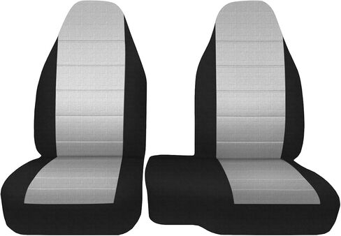 2Pcs 60/40 Cloth High Back Bench Seat Cover Fit for Ford Ranger XLT Front 1998 1999 2000 2001 2002 2003 Without Console Cover Gray in Saudi Arabia