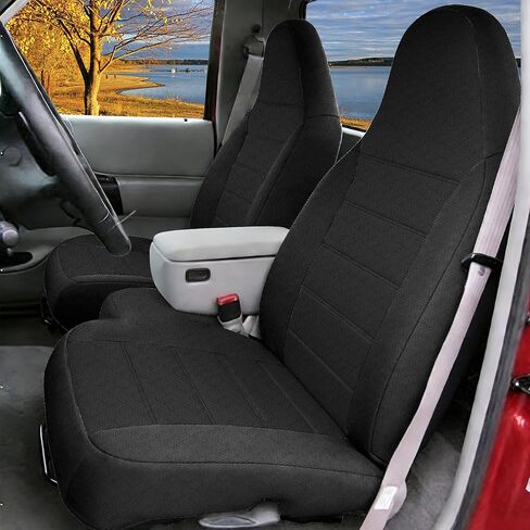2Pcs 60/40 Cloth High Back Bench Seat Cover Fit for Ford Ranger XLT Front 1998 1999 2000 2001 2002 2003 Without Console Cover Gray in Saudi Arabia