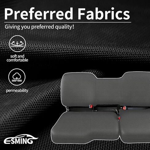ESMING 1680D UTV Seat Covers for Polaris Ranger 1000 2020 2021 2022 2023 2024 2025 for Polaris Ranger XP 1000 2017 2018 2019 2020 2021 protector accessories, Waterproof Heavy Duty Oxford Fabric -Black in Saudi Arabia