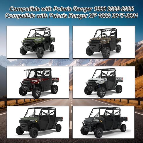 ESMING 1680D UTV Seat Covers for Polaris Ranger 1000 2020 2021 2022 2023 2024 2025 for Polaris Ranger XP 1000 2017 2018 2019 2020 2021 protector accessories, Waterproof Heavy Duty Oxford Fabric -Black in Saudi Arabia
