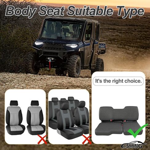 ESMING 1680D UTV Seat Covers for Polaris Ranger 1000 2020 2021 2022 2023 2024 2025 for Polaris Ranger XP 1000 2017 2018 2019 2020 2021 protector accessories, Waterproof Heavy Duty Oxford Fabric -Black in Saudi Arabia