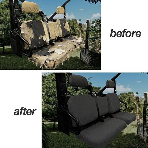 ESMING 1680D UTV Seat Covers for Polaris Ranger 1000 2020 2021 2022 2023 2024 2025 for Polaris Ranger XP 1000 2017 2018 2019 2020 2021 protector accessories, Waterproof Heavy Duty Oxford Fabric -Black in Saudi Arabia