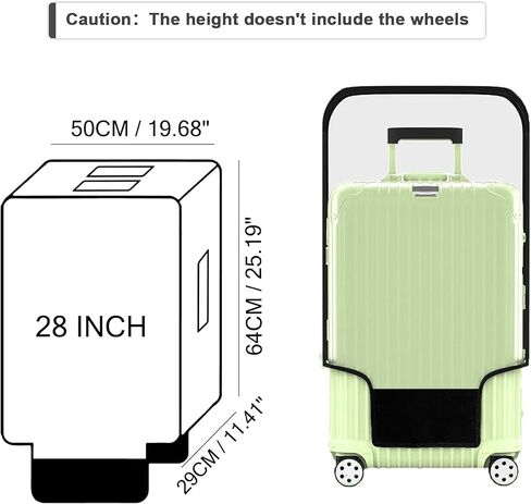 Luggage Cover Clear PVC Suitcase Covers for Luggage Suitcase Cover Protectors Waterproof Luggage Covers for Suitcase Tsa Approved Luggage Cover Protector 24inch (28inch) in Kuwait