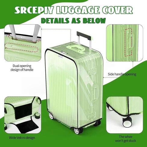 Luggage Cover Clear PVC Suitcase Covers for Luggage Suitcase Cover Protectors Waterproof Luggage Covers for Suitcase Tsa Approved Luggage Cover Protector 24inch (28inch) in Kuwait