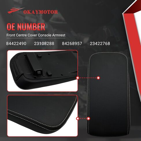 OKAY MOTOR 84422490 Front Centre Cover Console Armrest for 2014-2020 Chevrolet Impala, Center Console Cover Black Leather 23108288 in Kuwait