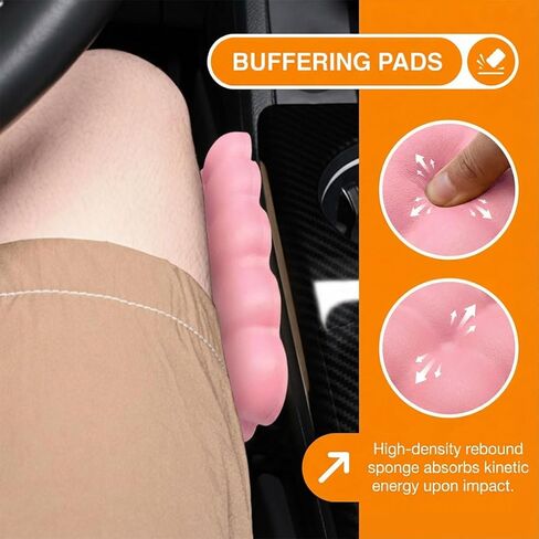 2PCS Cloud Shape Car Knee Cushion Pads, Soft Memory Foam Auto Center Console Support Mat for Knee Leg Elbow, Comfortable Vehicle Interior Armrest Pad Protector for Most Cars (Pink) in Saudi Arabia