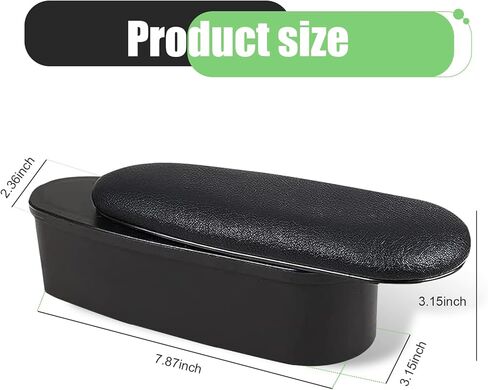 Car Armrest Support Left Elbow Pad, Retractable Elbow Support Pad with Storage Box, Adjustable Comfort Driver Arm Rest Cushion, Self-adhesive Interior Accessory for Cars (Black) in Saudi Arabia