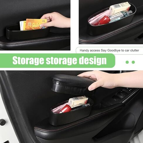 Car Armrest Support Left Elbow Pad, Retractable Elbow Support Pad with Storage Box, Adjustable Comfort Driver Arm Rest Cushion, Self-adhesive Interior Accessory for Cars (Black) in Saudi Arabia