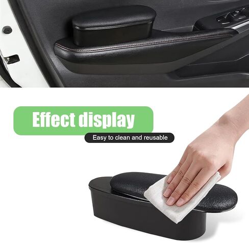 Car Armrest Support Left Elbow Pad, Retractable Elbow Support Pad with Storage Box, Adjustable Comfort Driver Arm Rest Cushion, Self-adhesive Interior Accessory for Cars (Black) in Saudi Arabia