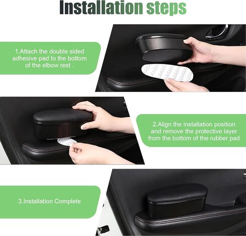 Car Armrest Support Left Elbow Pad, Retractable Elbow Support Pad with Storage Box, Adjustable Comfort Driver Arm Rest Cushion, Self-adhesive Interior Accessory for Cars (Black) in Saudi Arabia