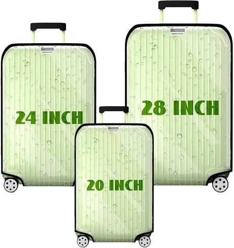 Luggage Cover Clear PVC Suitcase Covers for Luggage Suitcase Cover Protectors Waterproof Luggage Covers for Suitcase Tsa Approved Luggage Cover Protector 24inch (28inch) in Kuwait