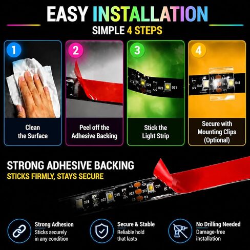 LATCH.IT 12V RV Awning Lights | 20-Foot V2.1 RV Awning LED Light Strip DIY-Kit | RGB RV LED Lights Exterior IP68 Water-Resistant | The Original & Most-Complete Camper Awning Lights in The Market in Saudi Arabia