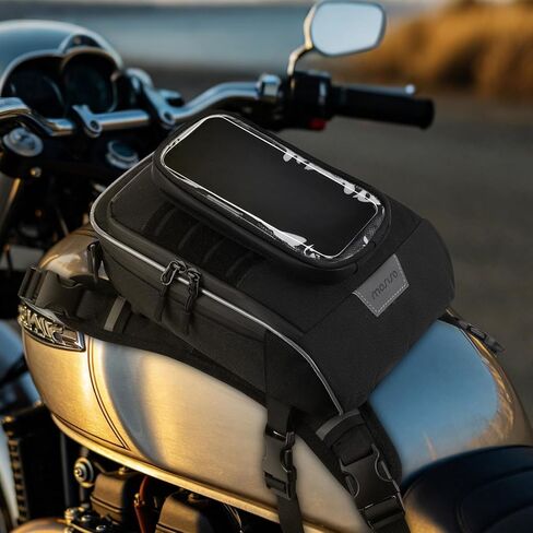 MOSISO Motorcycle Gas Tank Bag, 5 Heavy-Duty Reinforced Straps, Portable Detachable Anti-Slip Base, Motorcycle Accessories Tool Bags Multifunctional Cycling Outdoor Motorbike Storage Carry Bag, Black in Kuwait