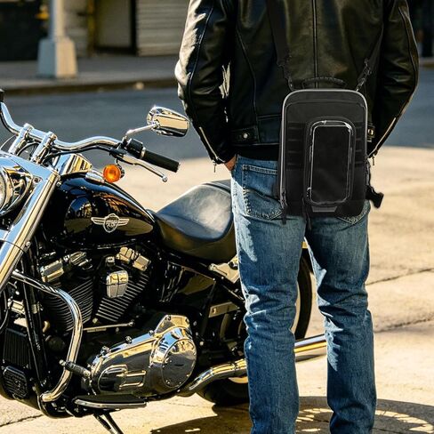 MOSISO Motorcycle Gas Tank Bag, 5 Heavy-Duty Reinforced Straps, Portable Detachable Anti-Slip Base, Motorcycle Accessories Tool Bags Multifunctional Cycling Outdoor Motorbike Storage Carry Bag, Black in Kuwait