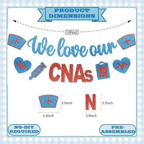 Happy CNA Week Banner - No DIY We Love Our CNAs Decorations Certified Nursing Assistant Week Party Decor For Appreciation Gifts Glitter in Saudi Arabia