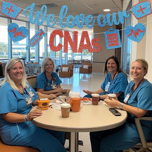 Happy CNA Week Banner - No DIY We Love Our CNAs Decorations Certified Nursing Assistant Week Party Decor For Appreciation Gifts Glitter in Saudi Arabia