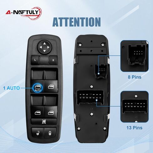 Master Power Window Switch 8+13 Pins, Replacement for 2011-2016 Dodge Journey, Window Control Switch Driver Side 68084001AD, 68084001AC, 68084001AB in Kuwait