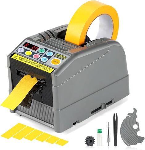 Upgraded Ribbon Cutting Machine,Automatic Tape Dispenser 2025 Upgraded Silicone Wheel for 6 Lengths Sets, 6-60 mm Width, 5-999 mm Length Ideal for Business & Home in Saudi Arabia
