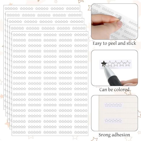 1900Pcs Book Review Stickers Self Stick Star Book Rating Stickers Reading Books Journal Sticker for Bookish Lovers Students and Reading Enthusiasts Gifts in Saudi Arabia