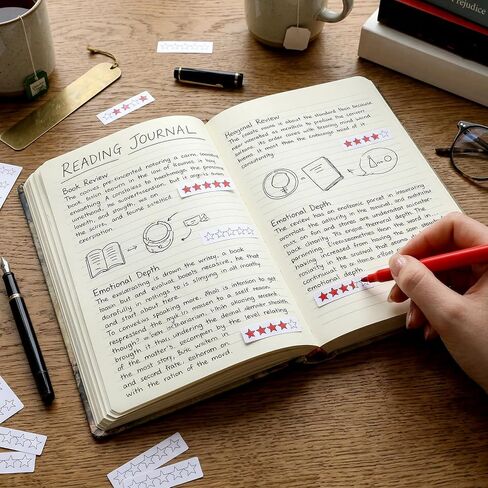 1900Pcs Book Review Stickers Self Stick Star Book Rating Stickers Reading Books Journal Sticker for Bookish Lovers Students and Reading Enthusiasts Gifts in Saudi Arabia