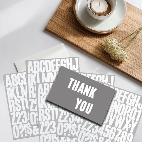 2 Inch Letter Stickers, 490 Pieces Alphabet Number Symbol Stickers for Scrapbooking, Sign, Water Bottle, Mailbox, Self-Adhesive Vinyl Letter Sticker Decals for Arts&Crafts, (10 Sheets,White) in Saudi Arabia