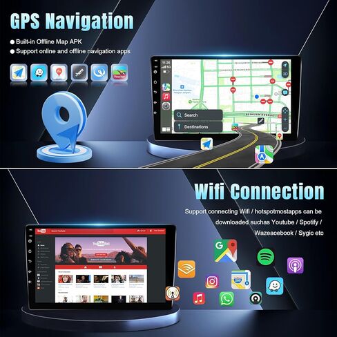 Radio for Honda Accord 8th 2008 2008 2010 2011 2012 2013 with Wireless Carplay & Android Auto ، 10.1 inch touch screen car Stereo with GPS Mavigation WiFi Blutooth camera swc swc in Kuwait