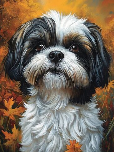 5D Shih Tzu Dog Diamond Art 12x16 Inch Full Drill Diamond Painting Kits for Adults & Beginners - DIY Art Crafts for Relaxation and Home Wall Decor 780A in Kuwait