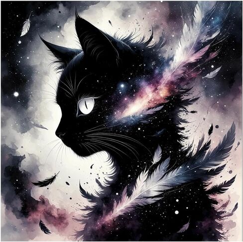 FHBUBPUP Cat Diamond Art Kits for Adults - Diamond Painting Kits for Beginners, DIY ﻿Round Full Drill Diamond Dot Gem Art Crafts Home Wall Decor Gift 12×12Inch in Kuwait
