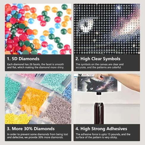 FHBUBPUP Cat Diamond Art Kits for Adults - Diamond Painting Kits for Beginners, DIY ﻿Round Full Drill Diamond Dot Gem Art Crafts Home Wall Decor Gift 12×12Inch in Kuwait