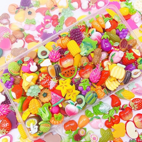 ​​100Pcs Flatback Resin Slime Charms, Bulk Kawaii Cute Charms for DIY Crafts, Scrapbooking (Multicolored) in Saudi Arabia