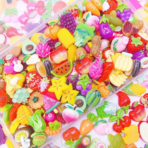 ​​100Pcs Flatback Resin Slime Charms, Bulk Kawaii Cute Charms for DIY Crafts, Scrapbooking (Multicolored) in Saudi Arabia