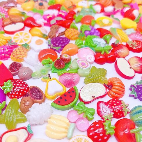 ​​100Pcs Flatback Resin Slime Charms, Bulk Kawaii Cute Charms for DIY Crafts, Scrapbooking (Multicolored) in Saudi Arabia