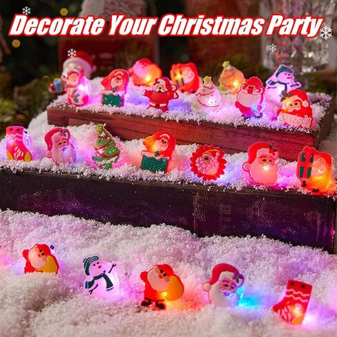 Christmas Party Favors Light Up Rings 50Pcs Glow in the Dark Party Supplies Finger Rings Decoration for Kids Adults in Saudi Arabia