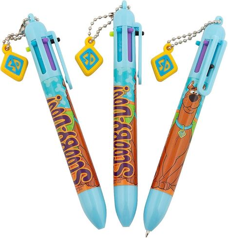 Fun Express Scooby-Doo Multicolor Shuttle Pens with Charm (12-Pack) — 6-in-1 Retractable Ballpoint Kids Pens for Birthday Party Favors, Goodie Bag Stuffers, and Classroom Rewards in Kuwait