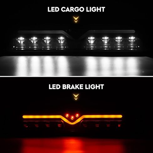 مصابيح خلفية [مجموعة LED] + ضوء الفرامل الثالث مناسب لذاكرة الوصول العشوائي 1500/2500/3500 2013-2018، ولدودج رام 1500 كلاسيك 2019-2024، إصدار LED فقط، عدسات دخان سوداء in Kuwait