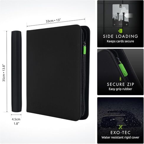 Vault X 12 XL Pocket Exo-Tec Zip Binder Black + 400 Penny Sleeves Gift Bundle in Kuwait