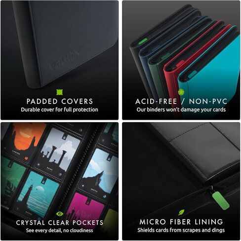 Vault X 12 XL Pocket Exo-Tec Zip Binder Black + 400 Penny Sleeves Gift Bundle in Kuwait
