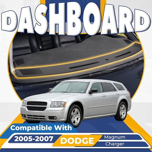 Dashboard Cover Compatible with 2005-2007 Dodge Magnum Charger Defrost Vents Upper Dash Pad ABS Plastic Textured Dark Gray in Kuwait