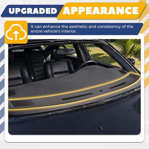 Dashboard Cover Compatible with 2005-2007 Dodge Magnum Charger Defrost Vents Upper Dash Pad ABS Plastic Textured Dark Gray in Kuwait
