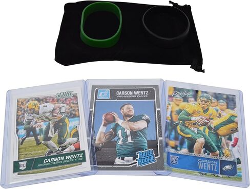 Carson Wentz Rookie Cards Assorted 3 Card Gift Bundle - Philadelphia Eagles Football Trading Cards - All 2016 RCs in Saudi Arabia