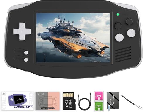 RG34XX Retro Handheld Game Consoles RG34XX Classic Retro Gaming Console 32+64G Card Preloaded Games 5000+ rg34xx Portable Gaming Console Linux 64-bit 3500mAh Battery WiFi Bluetooth HD and TV Output Indigo in Saudi Arabia